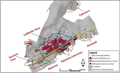 Figure 4: Completed 2023 YTD surface drill hole locations and targets (CNW Group/OceanaGold Corporation) Figure 4: Completed 2023 YTD surface drill hole locations and targets (CNW Group/OceanaGold Corporation)